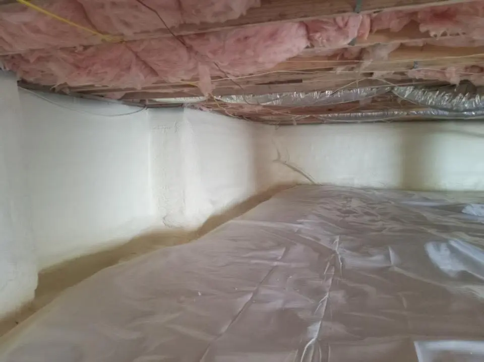 Crawl space encapsulation with closed-cell spray foam for Roof Maintenance in Waterloo